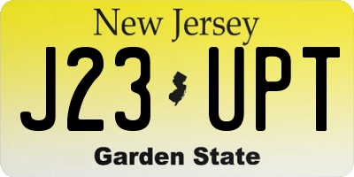 NJ license plate J23UPT