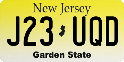 NJ license plate J23UQD
