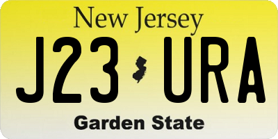 NJ license plate J23URA