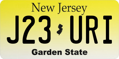 NJ license plate J23URI