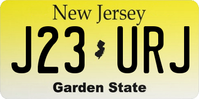 NJ license plate J23URJ