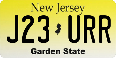 NJ license plate J23URR
