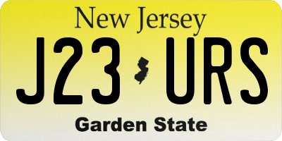 NJ license plate J23URS