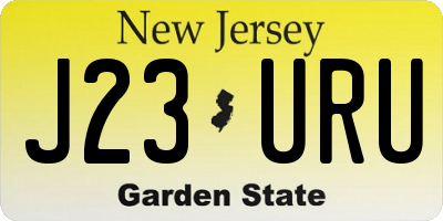 NJ license plate J23URU