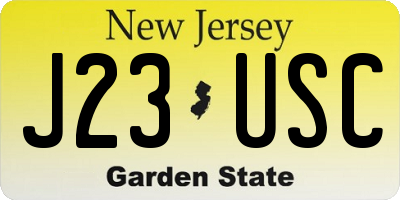 NJ license plate J23USC
