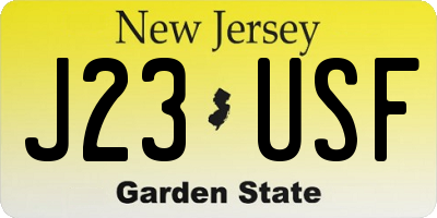 NJ license plate J23USF