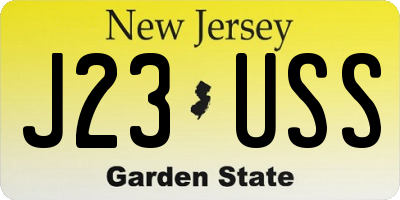 NJ license plate J23USS