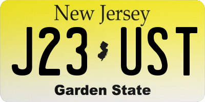 NJ license plate J23UST