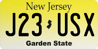 NJ license plate J23USX