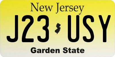 NJ license plate J23USY