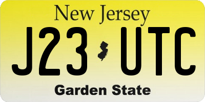 NJ license plate J23UTC