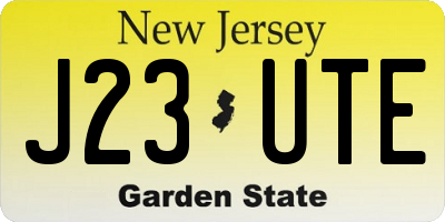 NJ license plate J23UTE