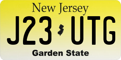 NJ license plate J23UTG