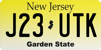 NJ license plate J23UTK