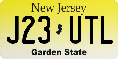 NJ license plate J23UTL