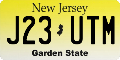 NJ license plate J23UTM