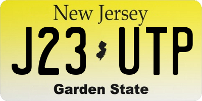 NJ license plate J23UTP