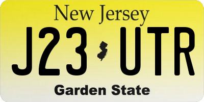 NJ license plate J23UTR