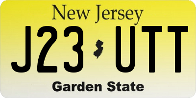 NJ license plate J23UTT