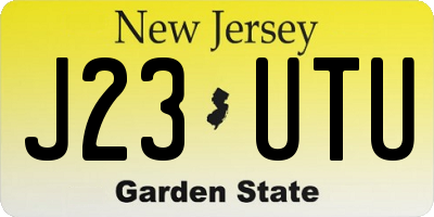 NJ license plate J23UTU