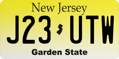 NJ license plate J23UTW