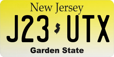 NJ license plate J23UTX