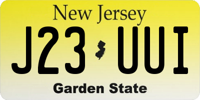 NJ license plate J23UUI