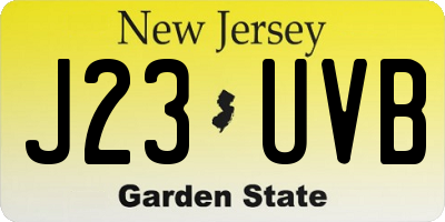NJ license plate J23UVB