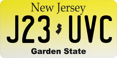 NJ license plate J23UVC
