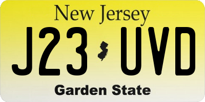 NJ license plate J23UVD