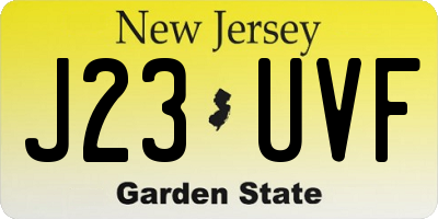 NJ license plate J23UVF