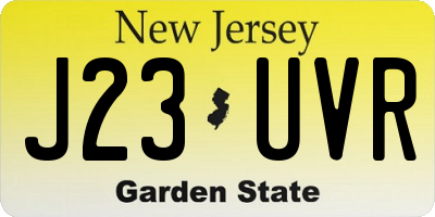 NJ license plate J23UVR