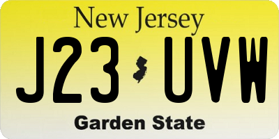 NJ license plate J23UVW