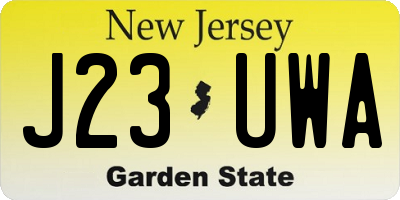 NJ license plate J23UWA