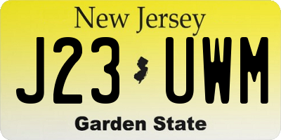 NJ license plate J23UWM