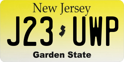 NJ license plate J23UWP