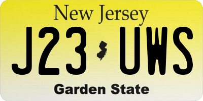 NJ license plate J23UWS