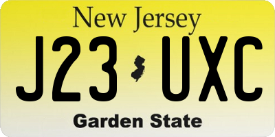 NJ license plate J23UXC