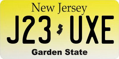 NJ license plate J23UXE