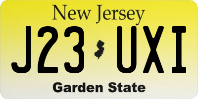 NJ license plate J23UXI