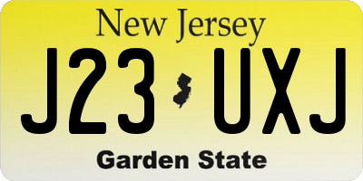 NJ license plate J23UXJ