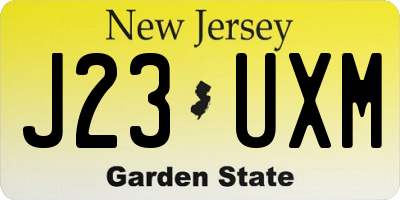 NJ license plate J23UXM