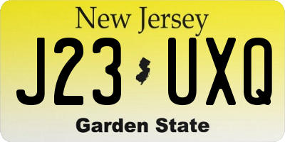 NJ license plate J23UXQ