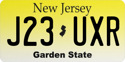 NJ license plate J23UXR