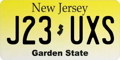 NJ license plate J23UXS