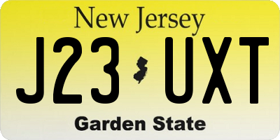 NJ license plate J23UXT