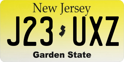 NJ license plate J23UXZ