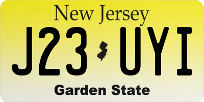 NJ license plate J23UYI