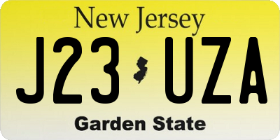 NJ license plate J23UZA