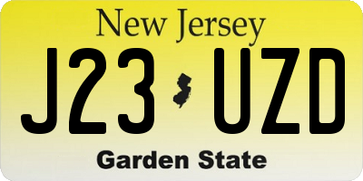 NJ license plate J23UZD